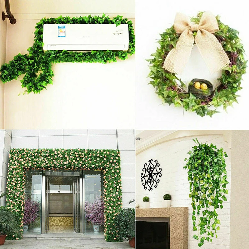 Tốt Nhất 2.2M Trang Trí Nhà Nhân Tạo Lá Thường Xuân Vòng Hoa Thực Vật Cây Nho Giả Tán Lá Hoa Hoa Tán Xanh Lá Cây Thường Xuân Vòng Hoa