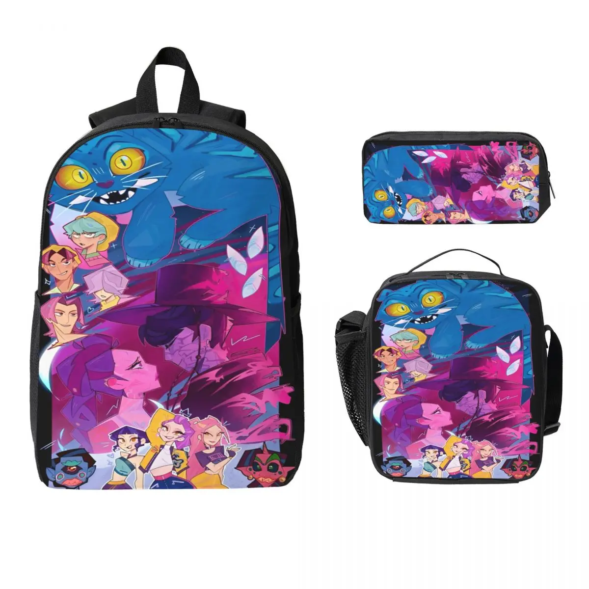 

Huntrix K-pop Demon Hunters, школьные сумки, набор для детей, сумки для ручек, наборы рюкзаков с ланч-бокс для учащихся начальной школы, рюкзак