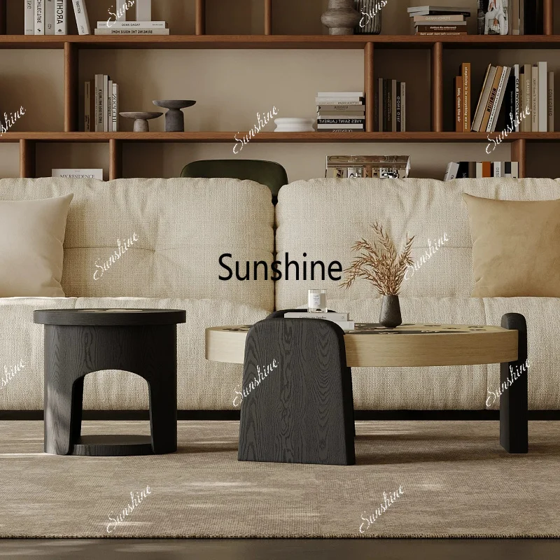 Italian minimalist round coffee table, home living room coffee table