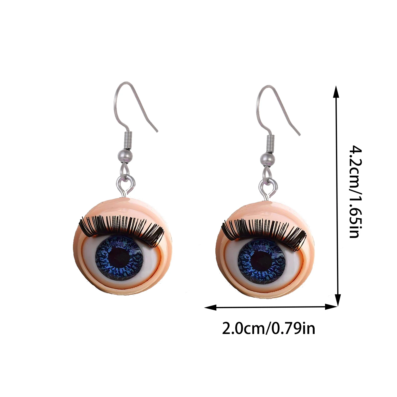 1 Pair of Horrible Funny Earrings Blink Eyeball Doll Blink Eyeball Chic Collection