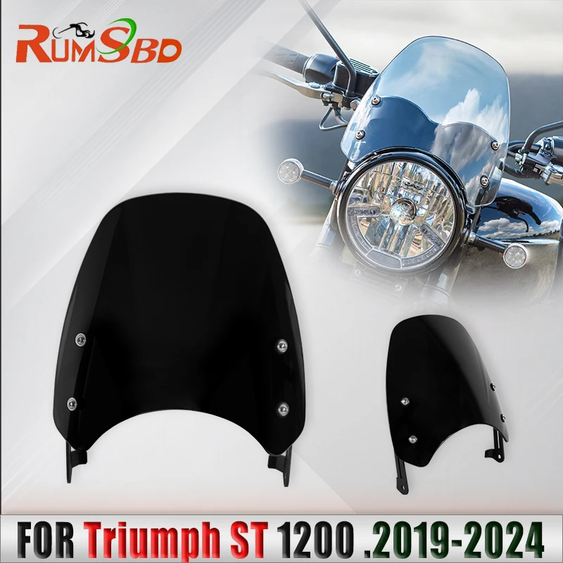 

Motorcycle Windscreen Airflow Deflector Visor With Brackets For Triumph Speed Street Twin 1200 2019 2020 2021 2022 2023 2024