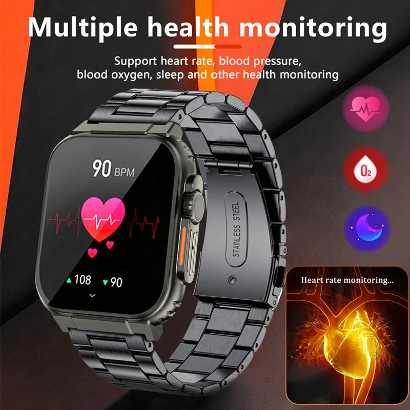 Reloj inteligente deportivo para hombre y mujer, pulsera con Pantalla AMOLED HD, Bluetooth, llamadas, Batería grande de 600Mah, más de 100, resistente al agua