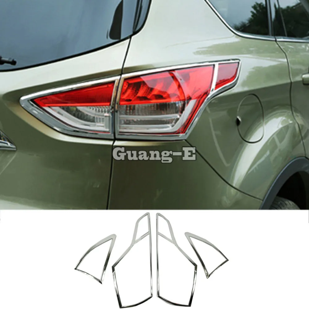 

For Ford Kuga Escape 2013 2014 2015 2016 Car Styling ABS Chrome Trim Tail Light Rear Back Frame Lamp Cover 4pcs Accessories
