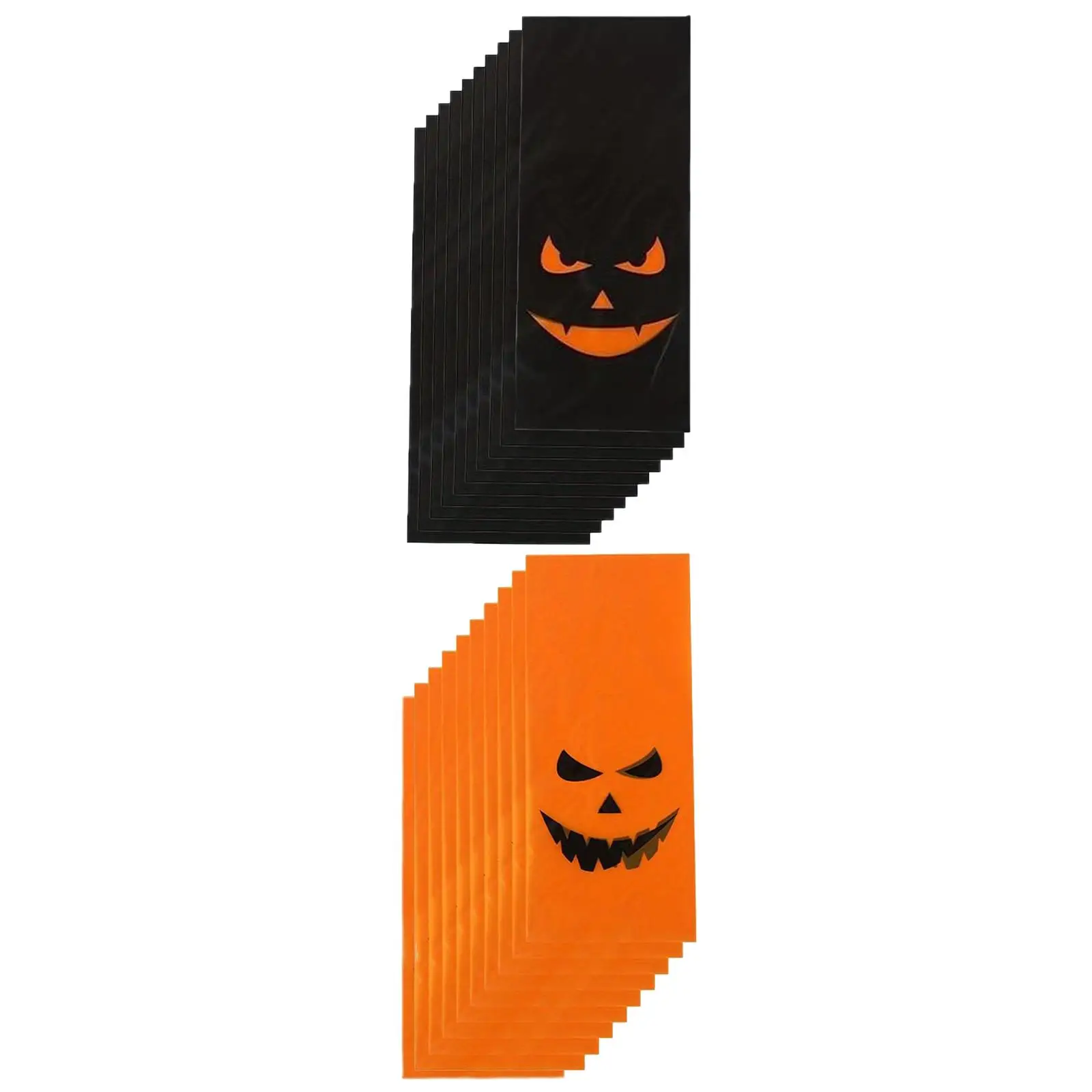 10x Halloween Party Favor Bags Multifunctional Pumpkin Smile Pattern for Cookies Popcorn Dessert Candies Party Favors Supplies