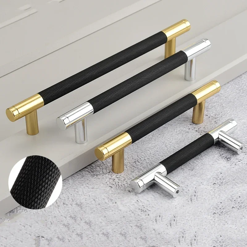 300mm Length Kitchen Cabinet Wardrobe Door Knurled Handles Drawer Dual Color American Style Pulls Handles for Furniture