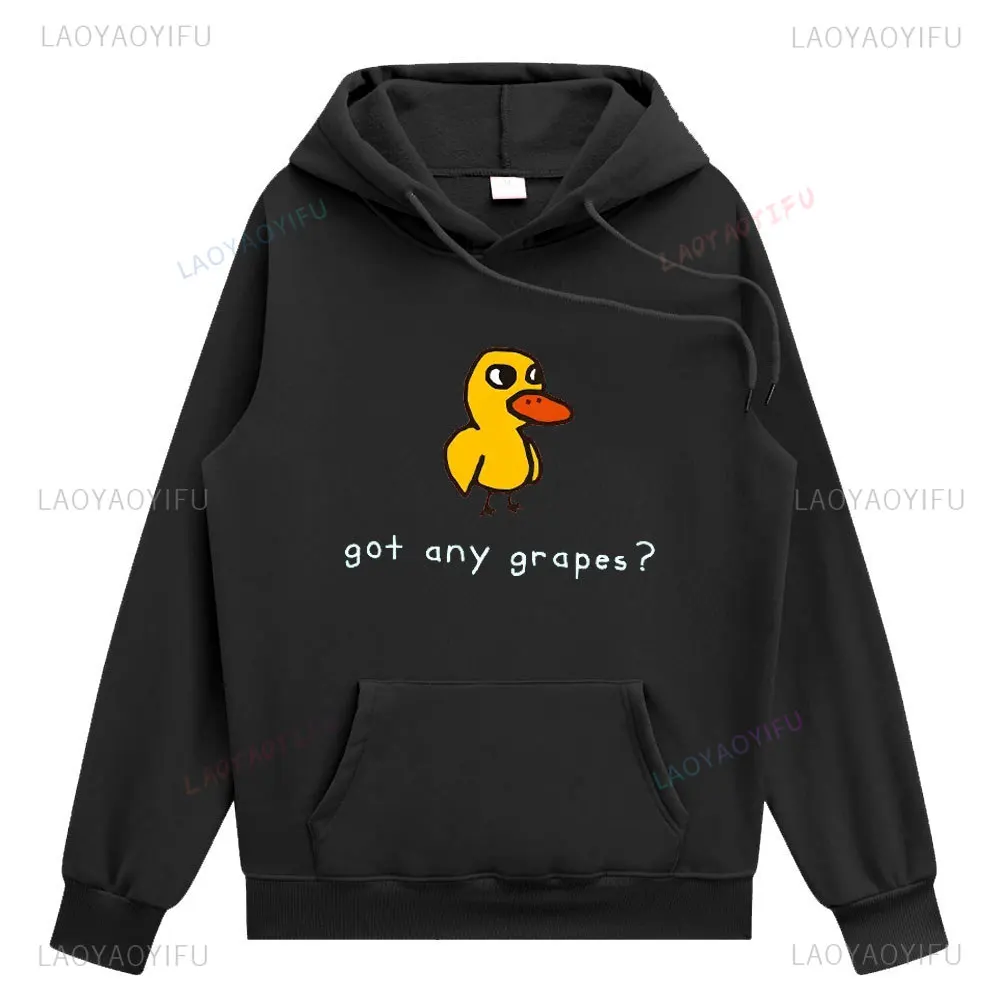 The Duck Song Got Any Grapes Hoodies Kawaii Cartoon Women/Men Sweatshirts Winter Comfortable Hooded Clothing Streetwear Tops