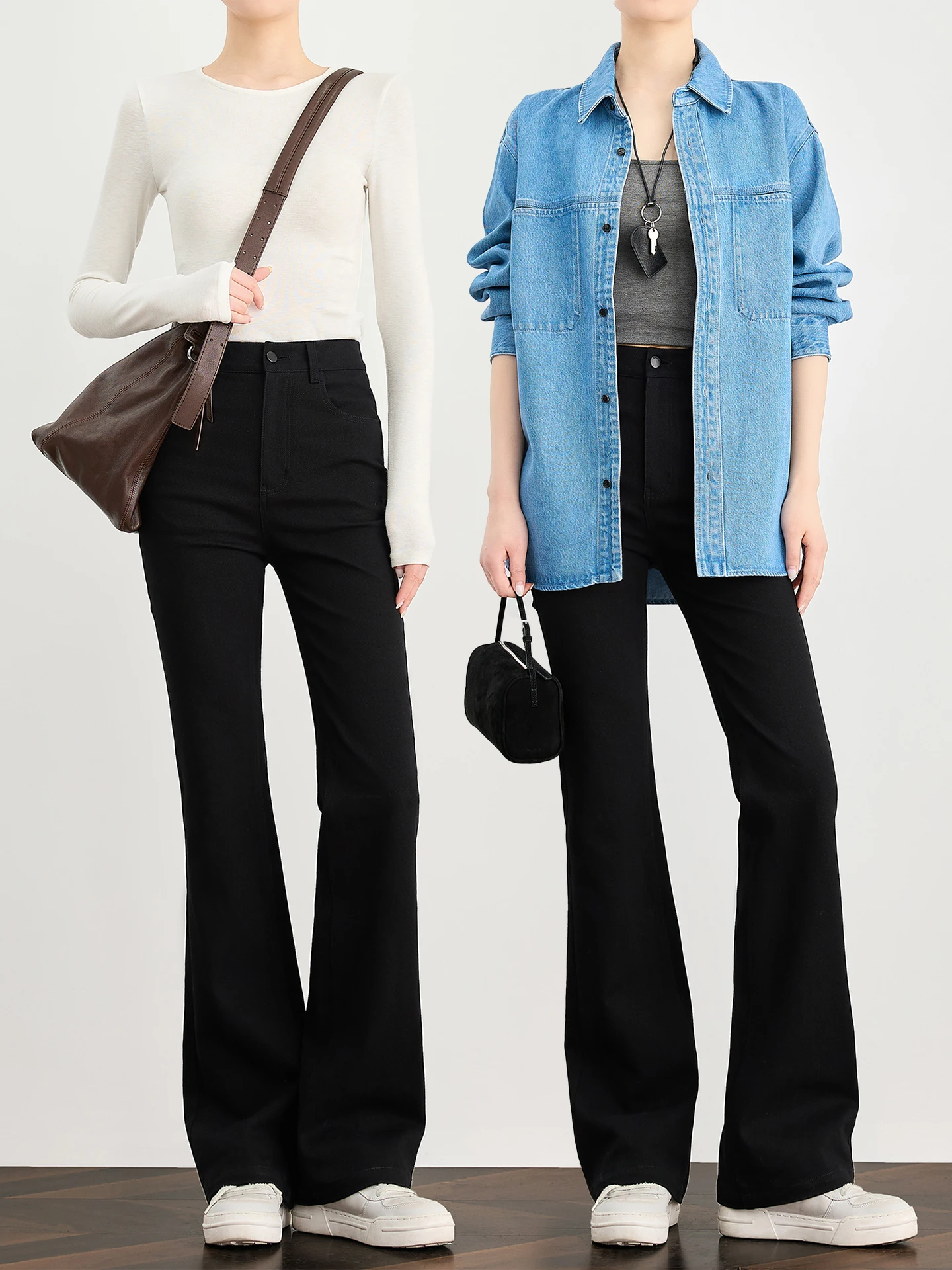 

Женские повседневные брюки TUMPUS с высокой талией, расклешенные, весенние, для коррекции фигуры, эластичные, удобные, из хлопка