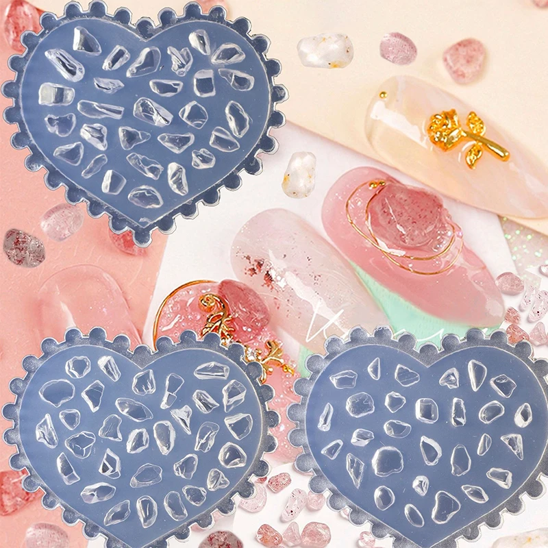 1Pcs 3D Bow Tie Nail Art Heart Shape Silicone Mold Star Rhinestones Shape Mold Templates Gel Print Stencils Manicure Decoration