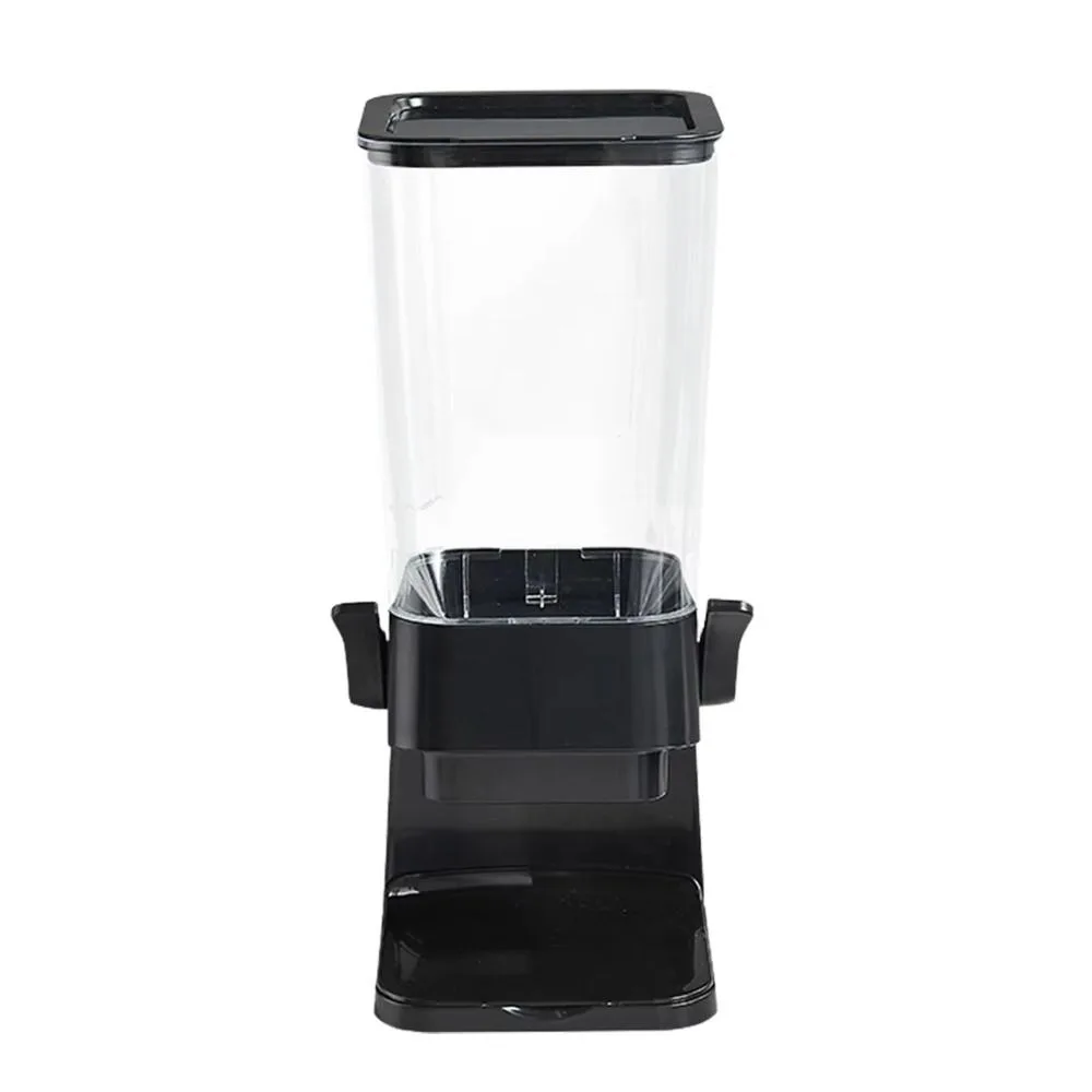 5.5L Countertop Cereal Dispenser Plastic Trap-door Design Candy Powder Storage Tank Clear Large-capacity Grain Oatmeal Dispenser