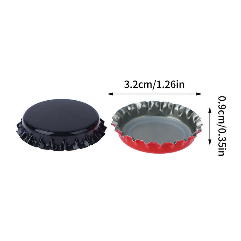 100Pcs Round Flattened Seal Tinplate Bottle Caps for All Standard Beer Bottle Cap DIY Homebrew Beer Seal Closure Lids 6 Colors