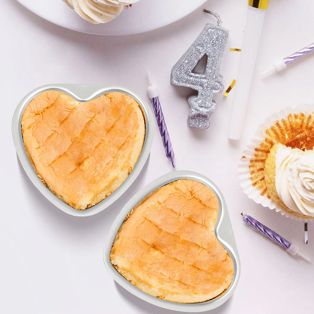 3pcs Heart Shaped Cake Mold Aluminum Alloy Non stick Baking Pan Easy Demould 4 Inch Oven Safe Home Bakery Use Cake Pan