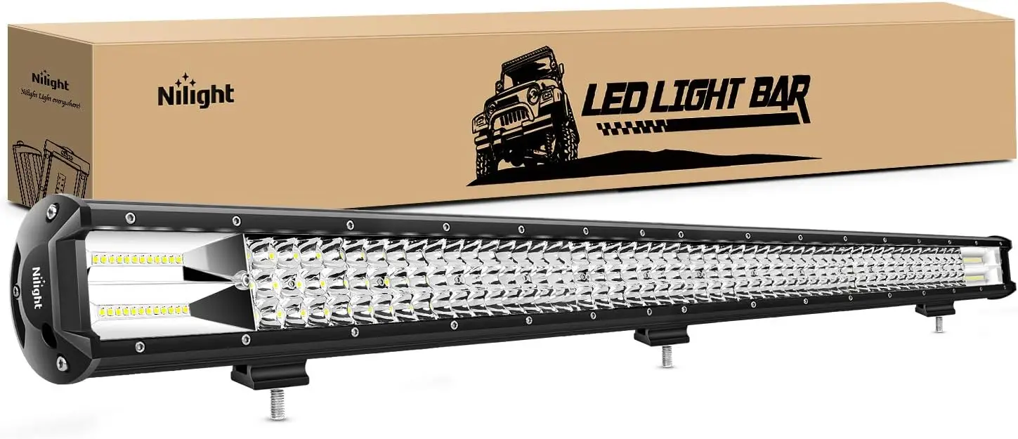 

37-дюймовая трехрядная светодиодная балка, 468 Вт, комбинированный свет (рассеянный и точечный), 46800 лм для грузовиков и лодок