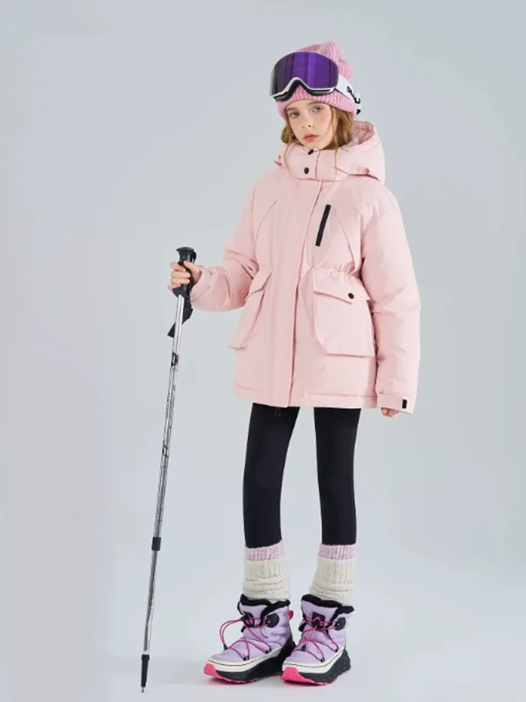 Mädchen-Skijacke mit Kapuze, Winterparka, dick, warm, wasserdicht, Kinder-Schneejacke, winddicht, Outdoor-Skijacke für Kinder von 5-14 Jahren, A5120 – Detail 7
