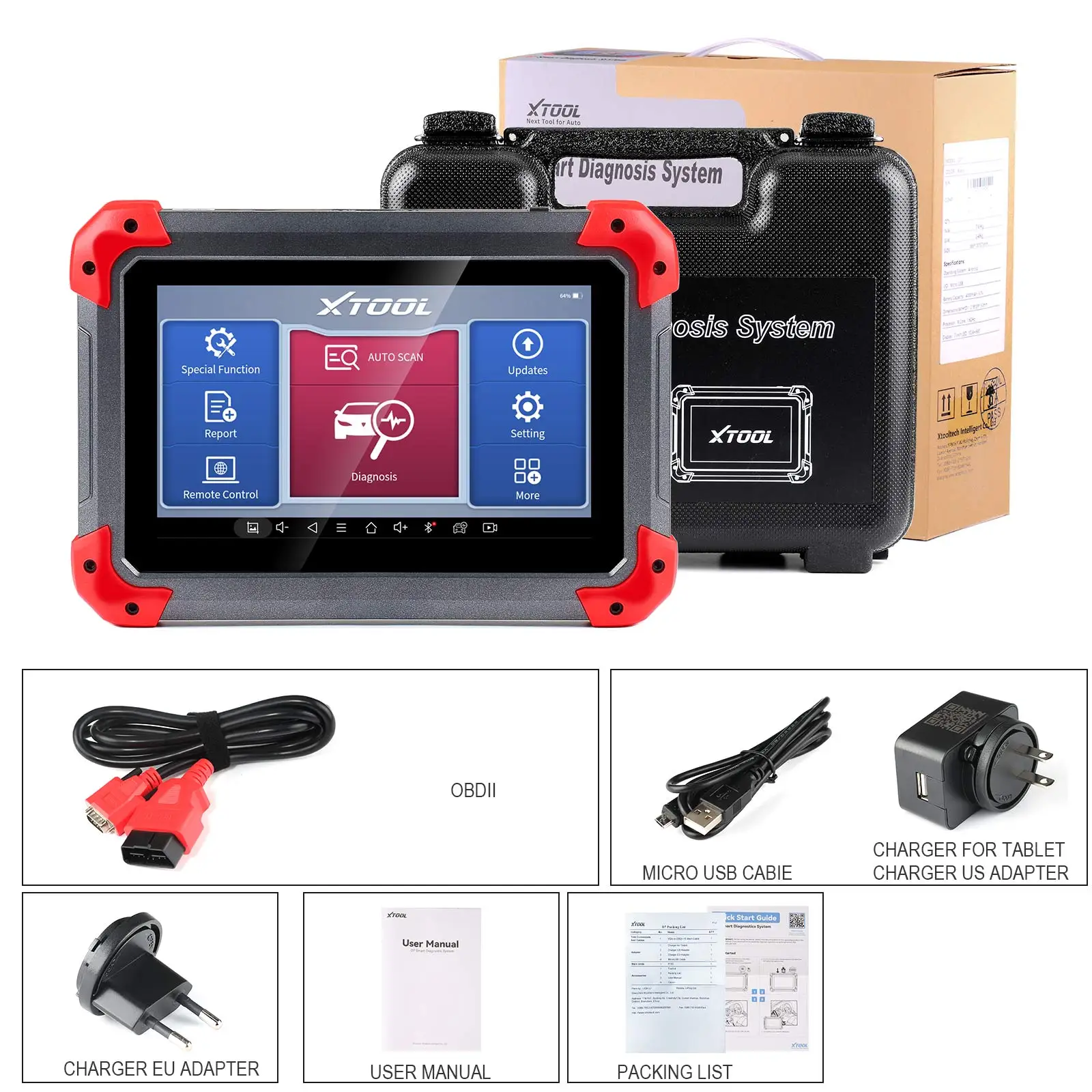 

XTOOL D7 Automotive Diagnostic Tool Bi-Directional Support OE-Level Full Diagnosis with 36+ Services IMMO/Key Programming ABS