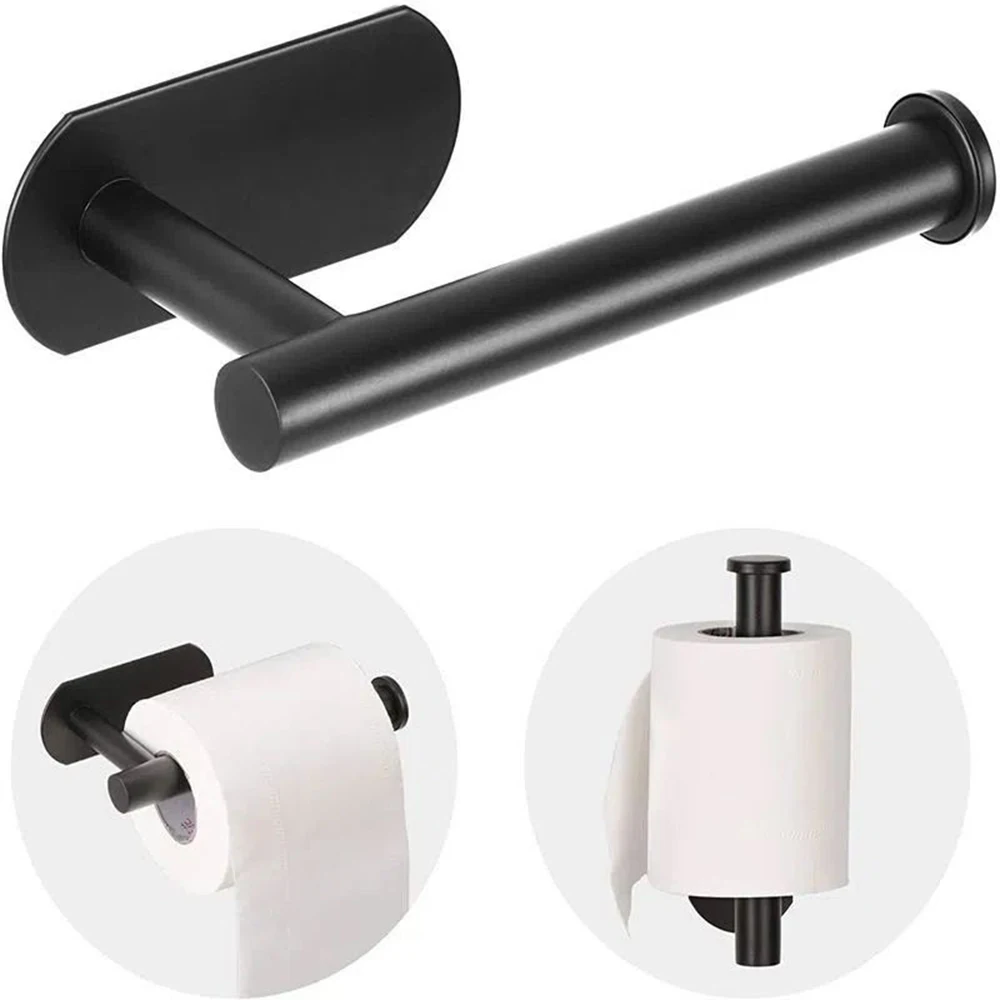 1PC Stainless Steel Roll Paper Holder Kitchen Plastic Wrap Wall Mount No Punch Hat Hanger Toilet Paper Holder Storage Hook