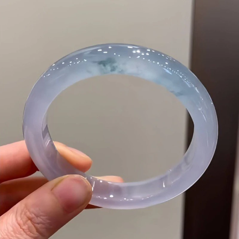 

Браслет из натурального нефрита Ice Floating Blue, модный и элегантный универсальный нефритовый браслет
