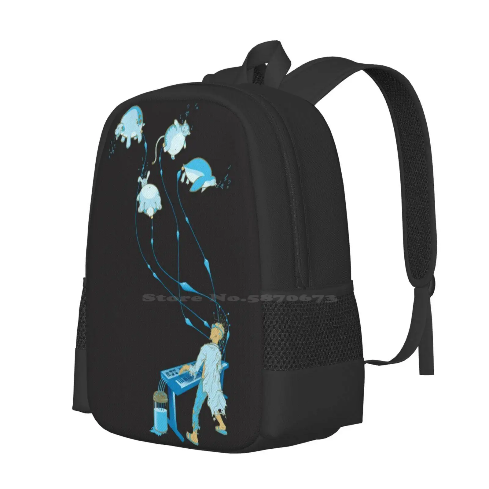 Mad Animal Pianist - Remastered Digital Illustration Hot Sale Schoolbag Backpack Fashion Bags Jeffjag Animals Cute Twisted