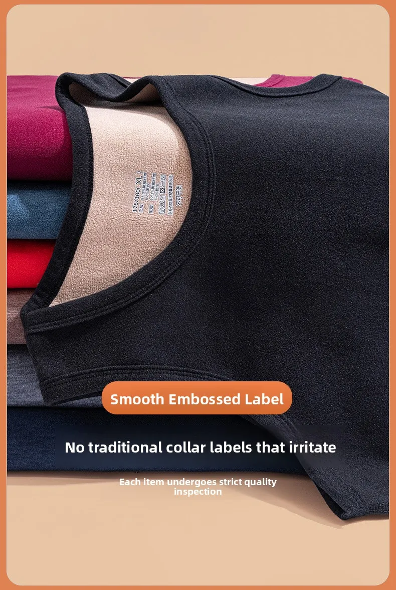 Herren Thermoweste, Fleece-gefüttert, Winter-Wärme, ärmelloses Tanktop, dick, dehnbar, einfarbig, Thermo-Unterwäsche, Basisschicht, Übergröße 8XL 7XL – Detail 14