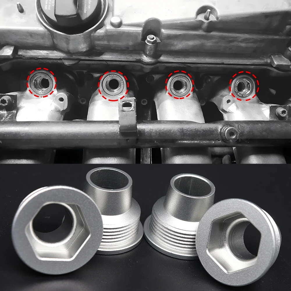 

Набор из 4 обновленных алюминиевых вставок для топливной форсунки для Audi A4 1.8T S4 Quattro 2001 2002 2003-2008, запасные части для автомобилей