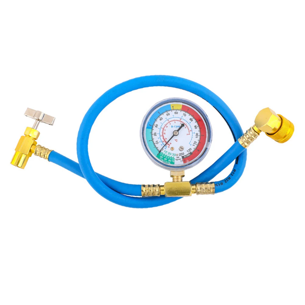 1set R134a AC Recharge Hose Kit With 1/2 Acme Can Tap Valve For Car Air Conditioning Repair Automotive Hand Tools