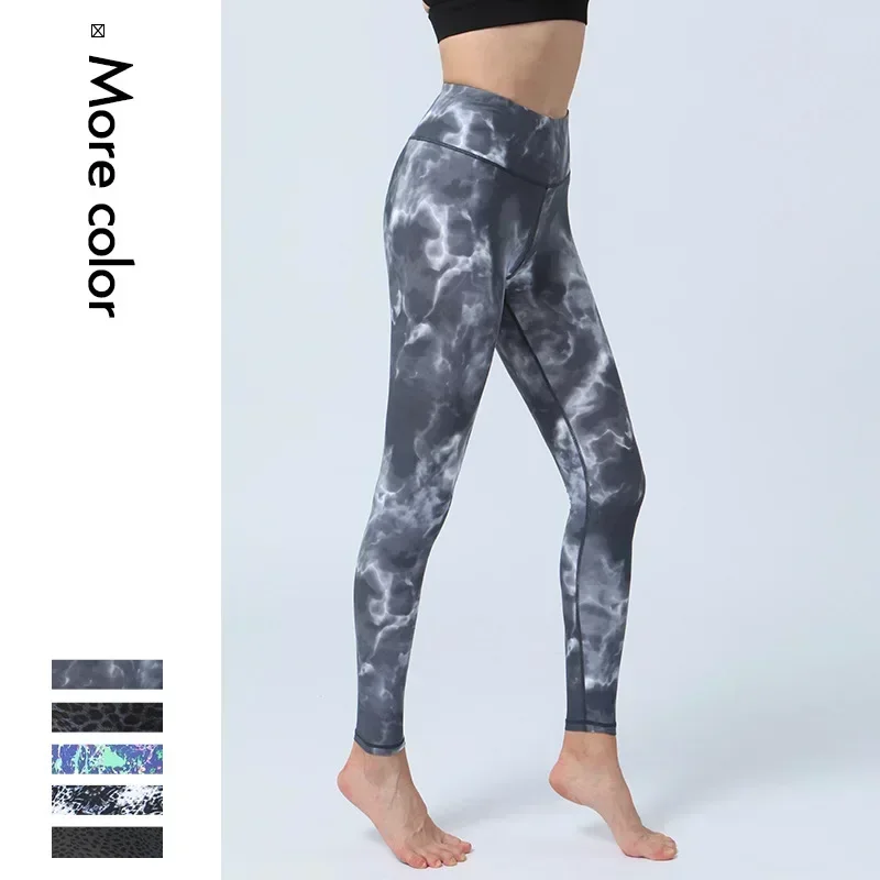 Vrouwen Bedrukt Slim Fit Sport Leggings Hoge Taille Butt Lift Fitness Dansleggings Met Hoge Elastische Casual Outwear Broek 8z