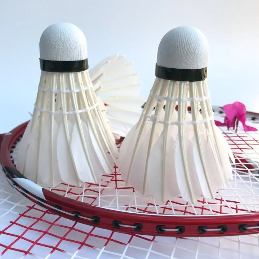 3/6/12Pcs White Goose Feather Badminton Shuttlecock Professional Durable Badminton Balls Sport Stable Badminton Trainer