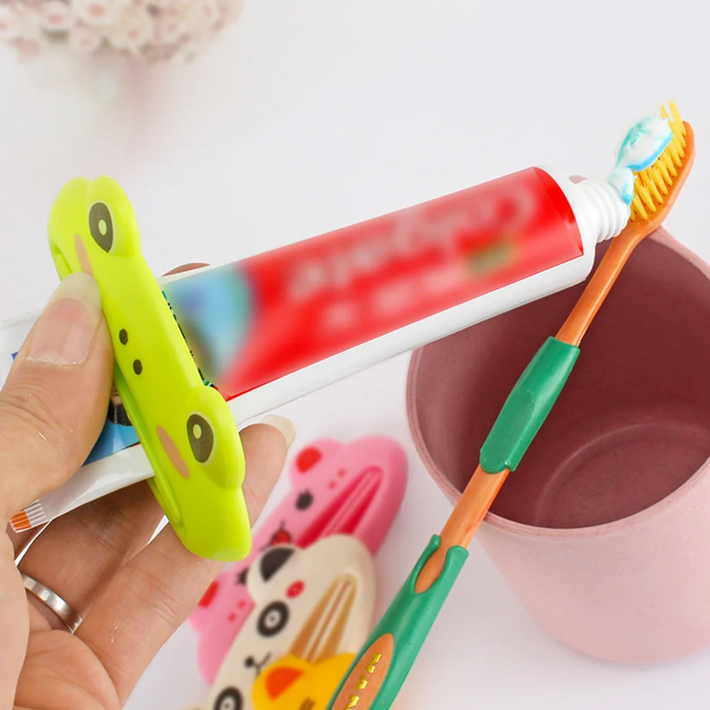 

8pcs Toothpaste Cartoon Animal Shape Reusable Plastic Dispenser For Tube Extruder Plastic Toothpaste Squeezer Random Color Style