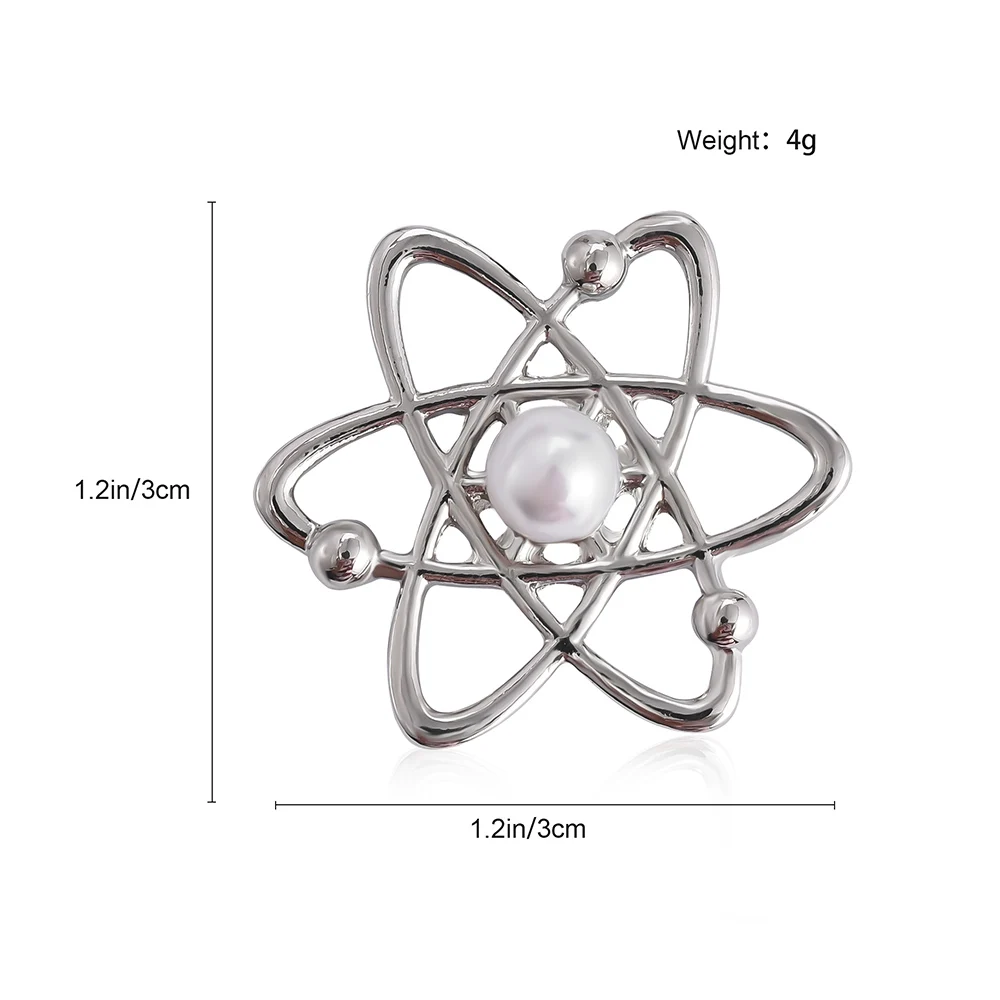 Atom Melecule Model Brooch Physical Chemical Sciences Pin Buckle Coat Lapel Badge Jewelry for Science Workers Physicist Chemist