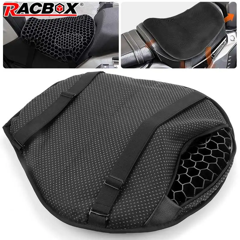 Motorcycle Gel Seat Cushion 3D Air Mesh Fabric Comfort Honeycomb Universal Motorbike Accessories Padel for Honda Suzuki Yamaha