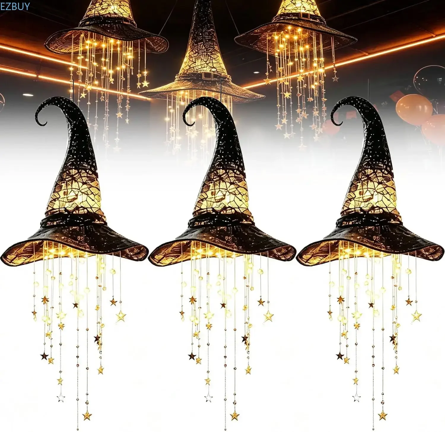 Lighted Witch Hat Hanging Chime, Lighted Witches Hat | Create Instant Magical GlowCreate Instant Magical Glow