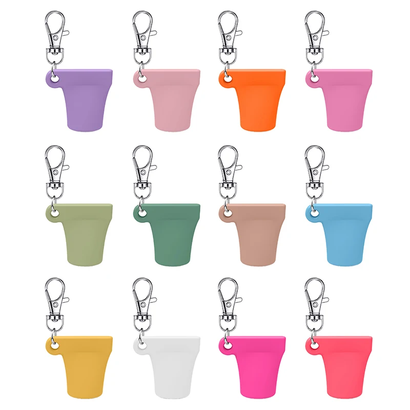 ✰✪1PC Practical Silicone Keychain Cap Lip Gloss Accessories Portable Durable Holder Keychain Compatible For Lipstick Storage Cap