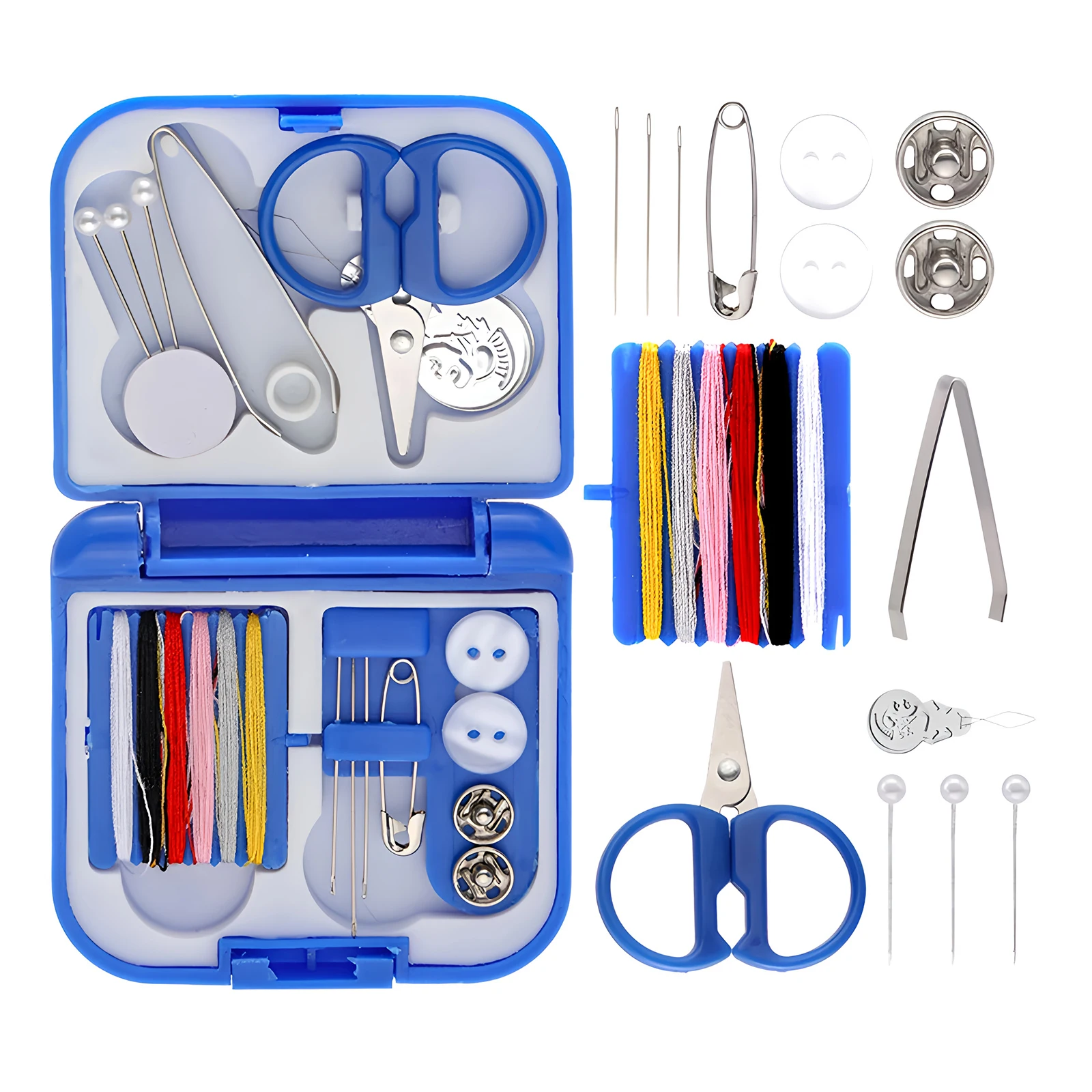 

2 Pack Mini Travel Sewing Set, Portable Emergency Sewing Tool Kit with Scissors, Threads, Needles
