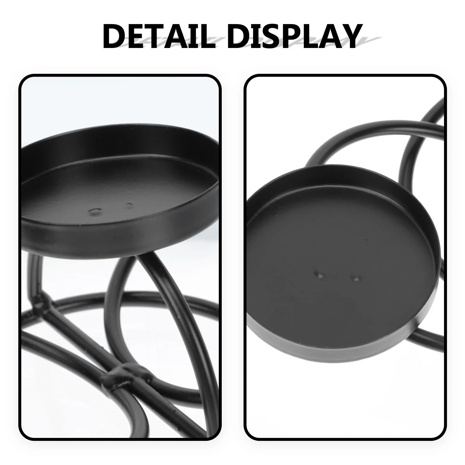 

Iron Art Holder Stylish Simple Desktop Metal Candlestand Festive Reusable European Retro Chic Creative Home Restaurant