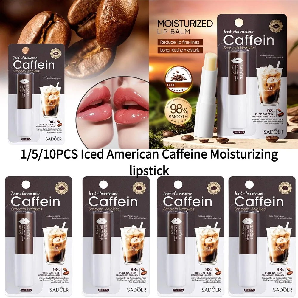 1/5/10pcs Iced American Caffeine Moisturizing lipstick Double Care Nourishing Refreshing Lotion lipstick Lips Skin Care Products