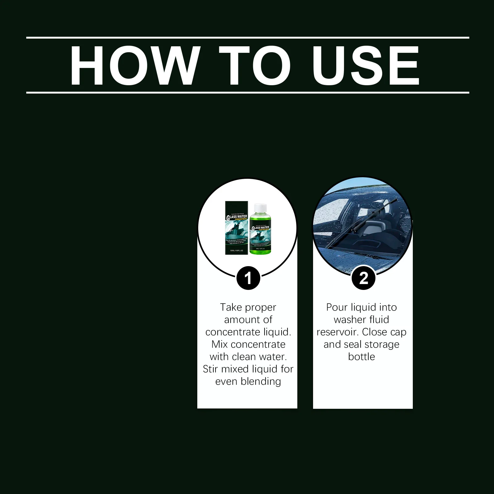 Universal Windshield Washer Fluid Concentrate Car Glass Cleaner Auto Window Hydrophobic Waterproof Agent Oil Film Removing 50ml - view 6