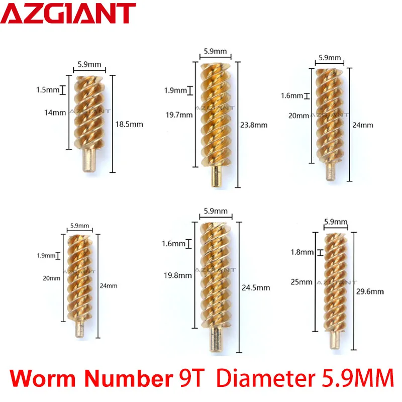 Azgiant 9T Modulus Metal Copper Brass Gear Spindle Gearwheel  For 5.9MM motor Pinion Transmission Gear Brand New