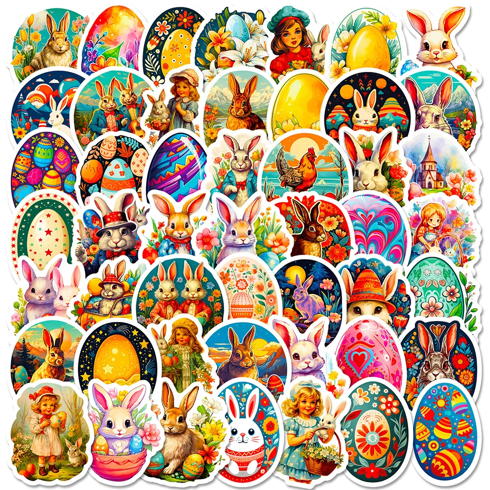 10/30/50 Stück Kawaii Osterei Kaninchen Tier Aufkleber Niedliche Cartoon-Sticker DIY Handyhülle Notizbuch Laptop Gepäck Aufkleber Kinderspielzeug
