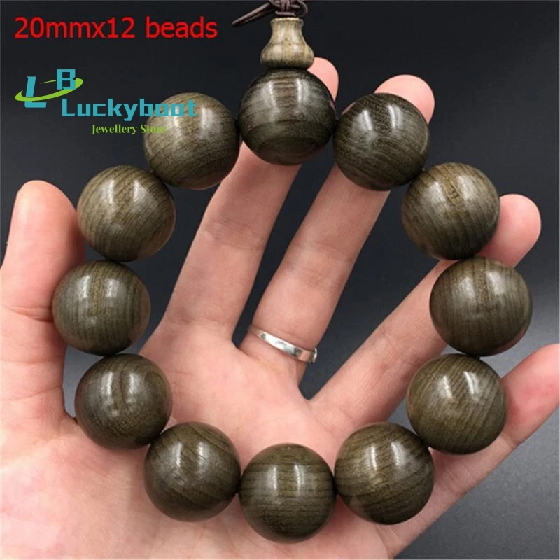 Wholesale 10pcs Natural Golden Silk Nanmu 8mm 108 Prayer Mala Ebony Old Material Cat Eyes Buddha Wood Beads Men Women Meditation