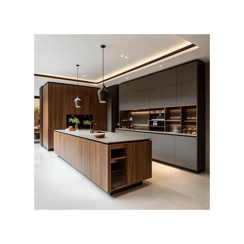 %j&Modern Custom Luxury Simplicity Design Kitchen Cabinets Set Solid Metal Plywood Construction for a Stylish Cooking Space