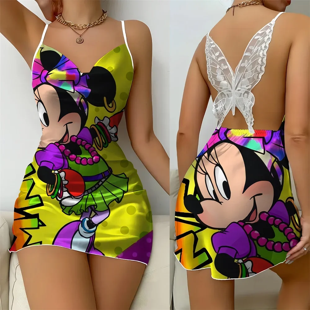 2024 Sexy Hot Sleeping Dress for Women Summer Sleevesless Female Pajama New Cartoon Pattern Women's Nightwear Free Shipping