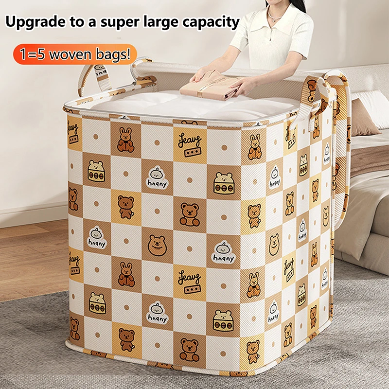 

Portable Large Capacity Storage Bag With Cute Animal Pattern Clothing Storagebag