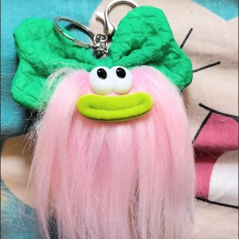 Neue Heiße Verkauf Nette Bogen Puppe Schlüsselbund Cartoon Lustige Plüsch Rucksack Anhänger Lustige Hässliche Nette Große Mund Roman Trendy Puppe Hängen