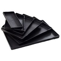 New Black White Large Plastic Tray Rectangle Multi-Purpose Serving Trays Plastic Plastic Plates Kitchen