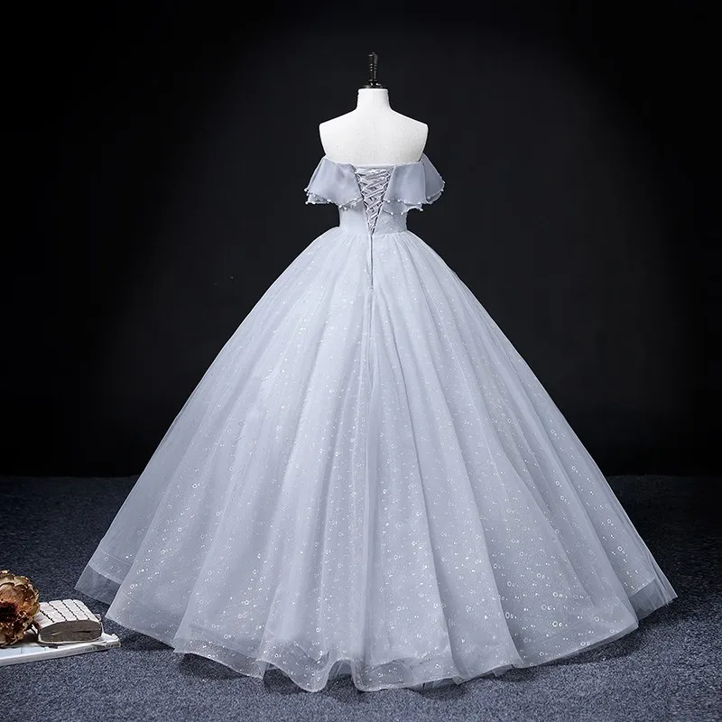 Off Shoulder Quinceanera Dresses Robe De Bal Luxury Sequins Ball Gown Classic Party Dress Prom Dress Plus Size Vestidos De 15