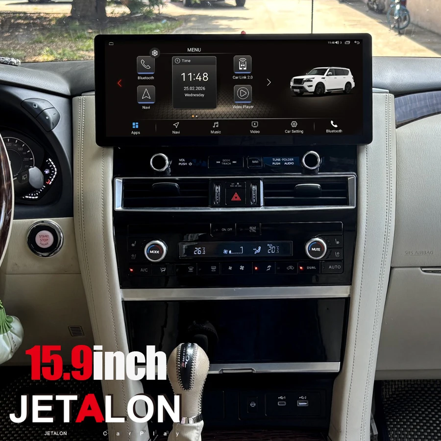 15.9inch Android 15 Carplay Car Radio Stereo For Nissan Patrol Armada Royale Y61 Y62 2012-2020  Multimedia Player Head Unit WIFI