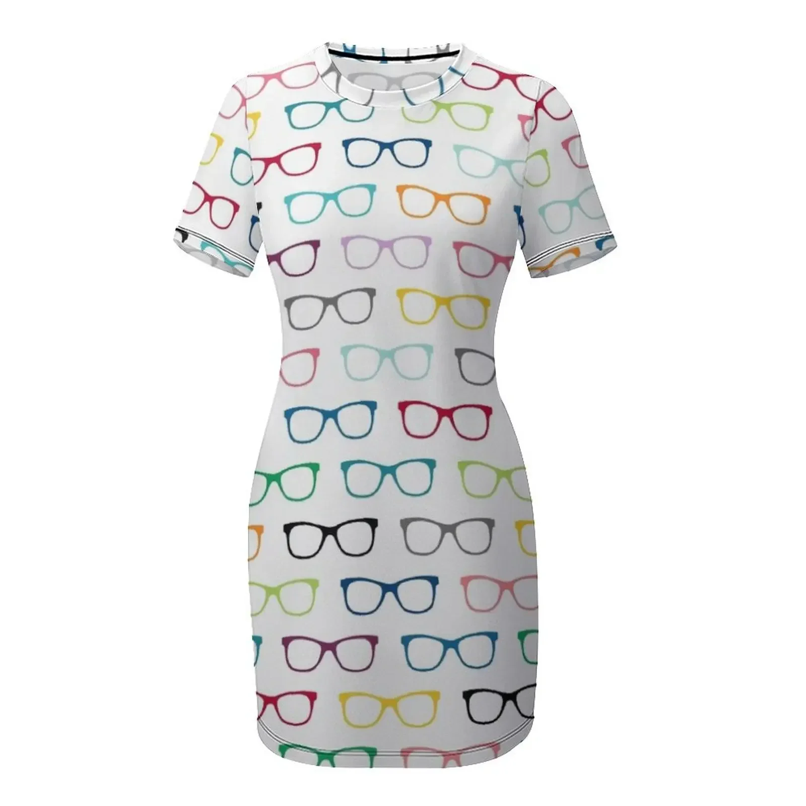 Hipster Glasses Geek Pattern Short-Sleeved Dress Cocktail of dresses summer dresses for women 2026 women's summer dress 2026 view 4