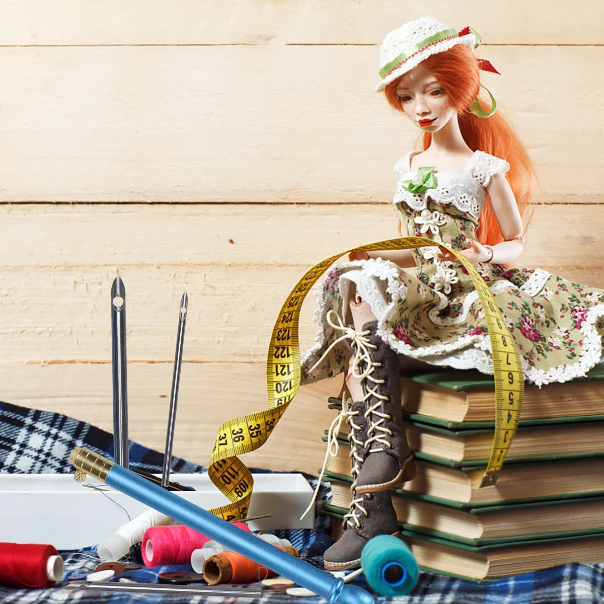 

5Pcs Embroidery Tools Kit Ergonomic Handle Stainless Steel Needles for Smooth Sewing Crafting Decorative Paintings DIY Home