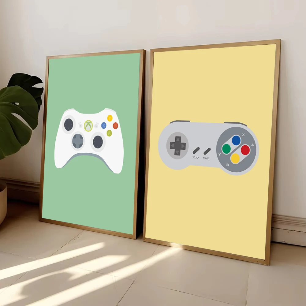 1pc frameless Canvas Painting Retro Video Game Controllers Poster Handheld Game Console Gamepad Canvas Painting Wall Print Pictu