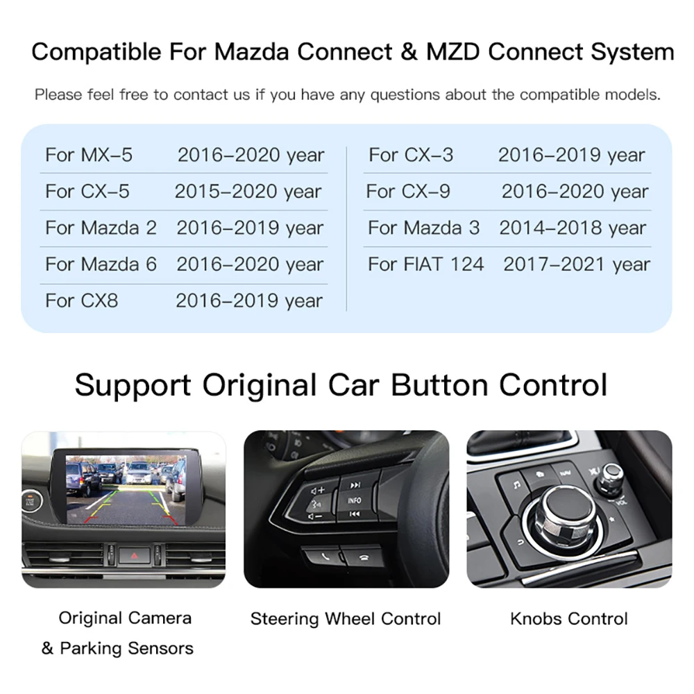 CarPlay Android Auto Upgrad USB Bluetooth Adapter Retrofit Upgrade accessories For Mazda2 3 6 CX3 CX5 CX8 CX9 MX5TK78669U0C