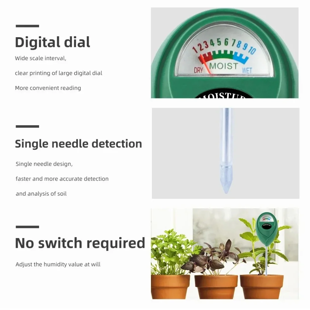 Soil Moisture Meter Plant Watering Test Soil Humidity Monitor Detector Hygrometer Flower Testing Home Gardening Measuring Tool